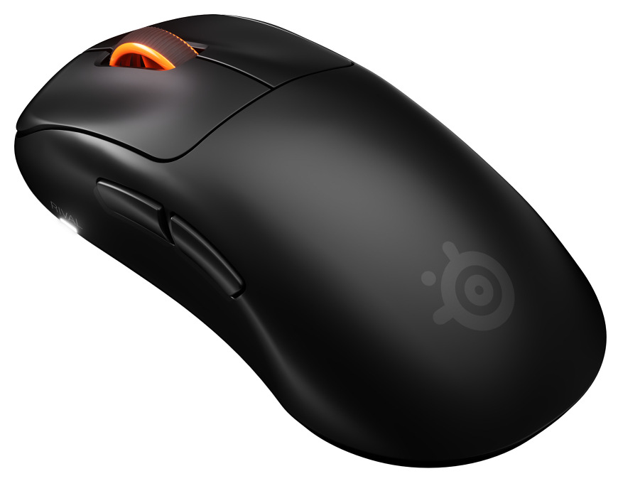 Myš SteelSeries Rival Pro WL Mini černá Černá bezdrátová herní myš SteelSeries Rival Pro Mini s bočními tlačítky a oranžovým kolečkem