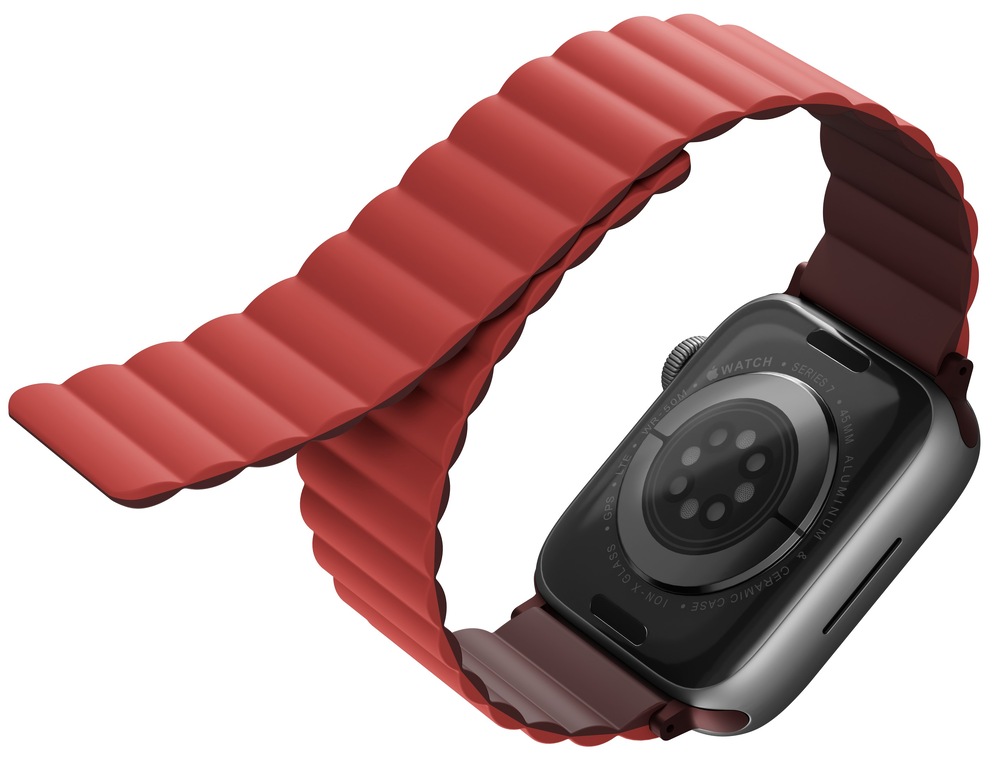 Řemínek Uniq Revix Reversible na Apple Watch 38/40/41mm červený/vínový Řemínek Uniq Revix Reversible na Apple Watch 38/40/41mm červený/vínový