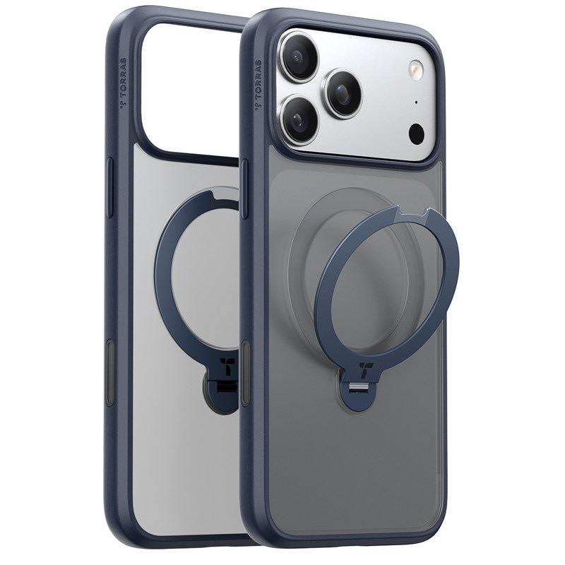 Kryt na mobil Torras Ostand Q3 Spin na Apple iPhone 17 Pro, v modrém provedení