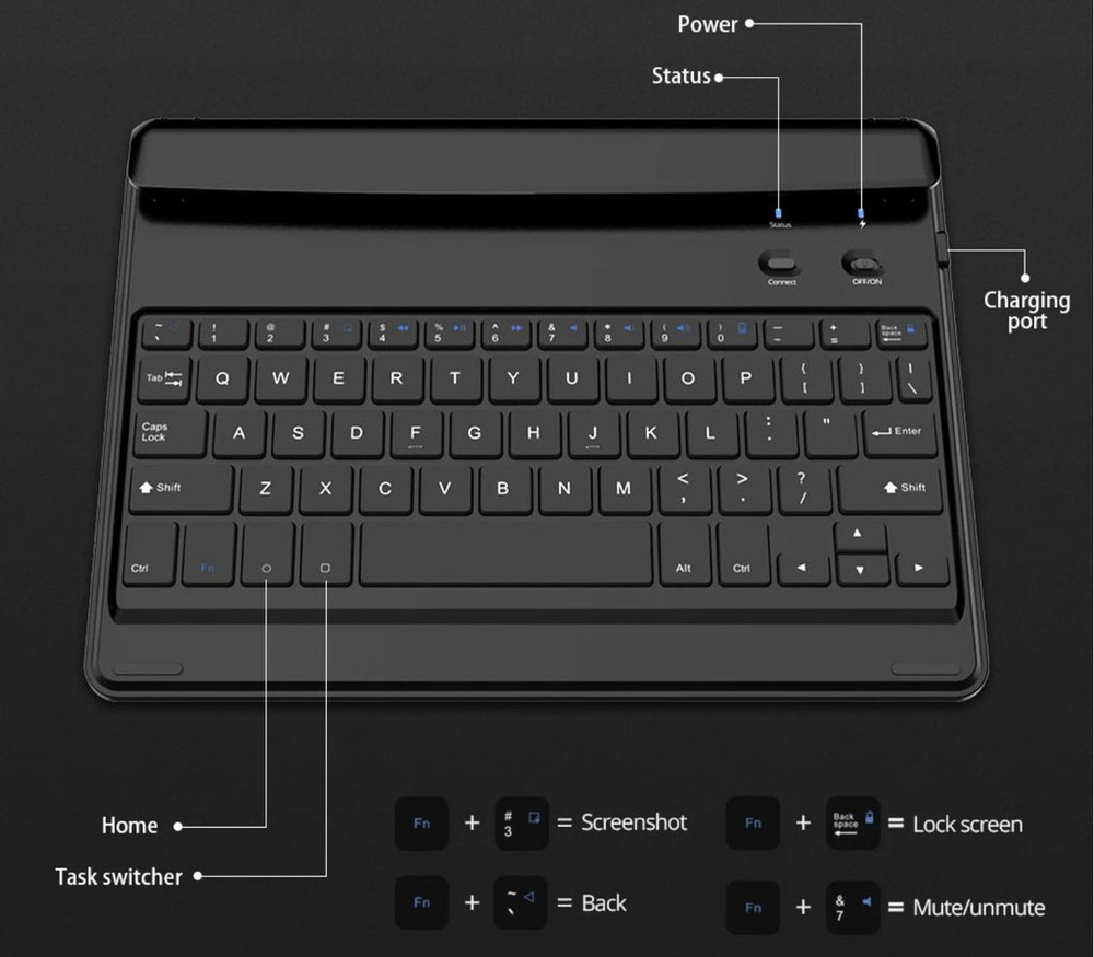 Klávesnice ONYX BOOX bluetooth černý Klávesnice ONYX BOOX bluetooth černý