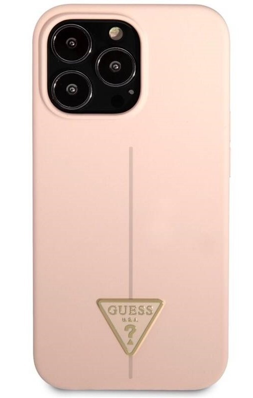 Kryt na mobil Guess Line Triangle na Apple iPhone 13 Pro růžový