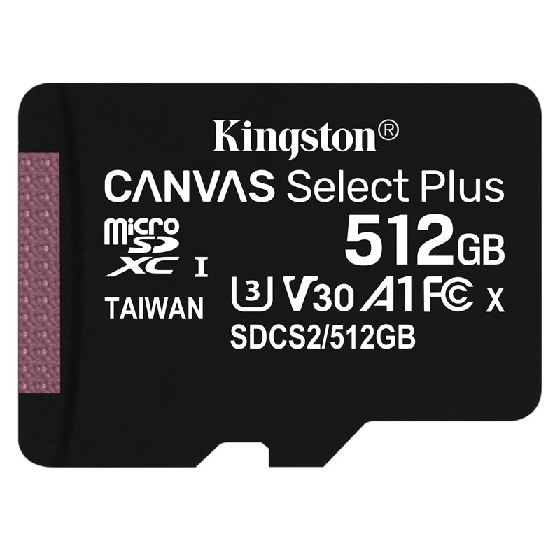 Paměťová karta Kingston Canvas Select Plus MicroSDXC 512GB UHS-I U1 (100R/85W)