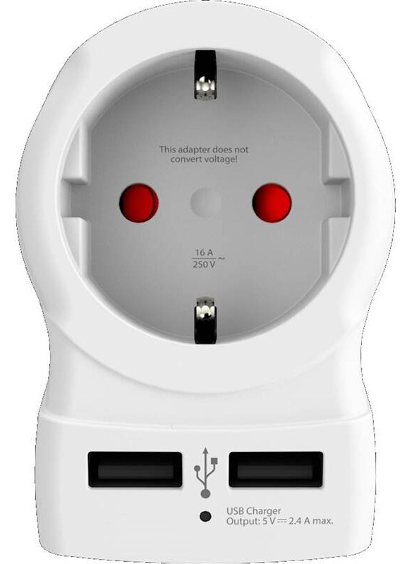 Cestovní adaptér SKROSS USA USB pro použití ve Spojených státech, vč. 2x USB 2400mA
