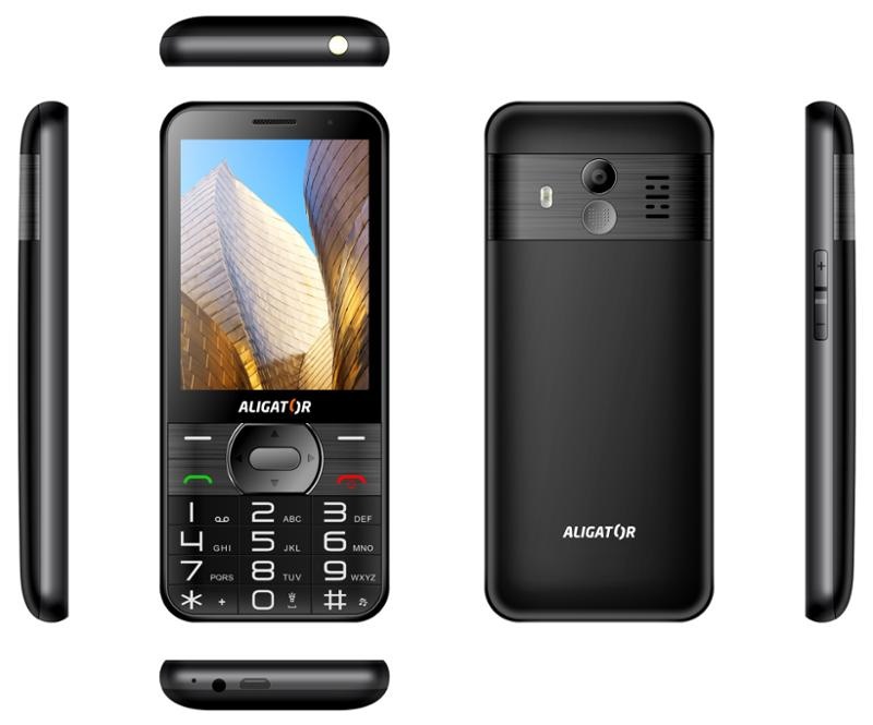 Mobilní telefon Aligator A900 Senior + nabíjecí stojánek černý