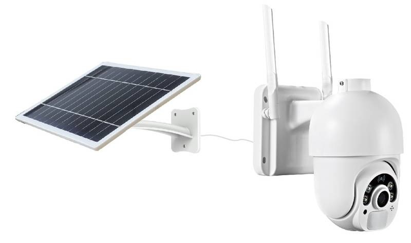 IP kamera IMMAX NEO LITE SMART Security SUN, solární, IP65, HD, PIR čidlo, micro USB, outdoor, bílá, Wi-Fi, TUYA bílá