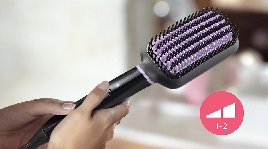 Žehlicí kartáč Philips BHH880/00 černý/fialový Žehlicí kartáč Philips BHH880/00 černý/fialový