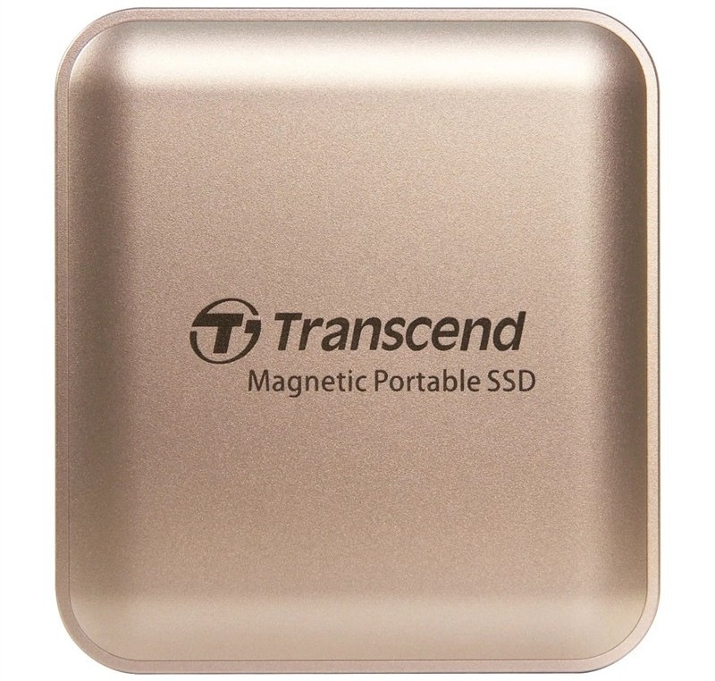 Externí disk Transcend ESD420G 1TB, USB Type C Gen2×2, Magsafe, zlatá barva.