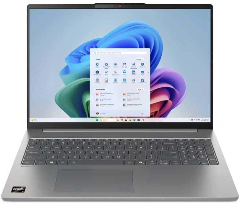 Notebook Lenovo IdeaPad Slim 5 16AKP10 šedý Šedý notebook Lenovo IdeaPad Slim 5 16AKP10 s procesorem AMD Ryzen AI 7 350 a 16″ OLED displejem