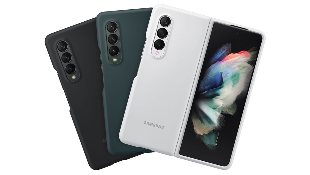 Kryt na mobil Samsung Silicone Cover Galaxy Z Fold3 zelený