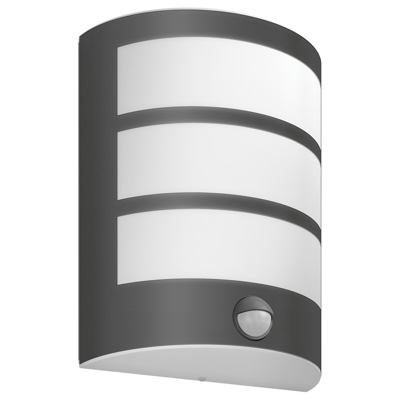 Nástěnné svítidlo Philips Python, 2700 K, pohybový senzor antracitové