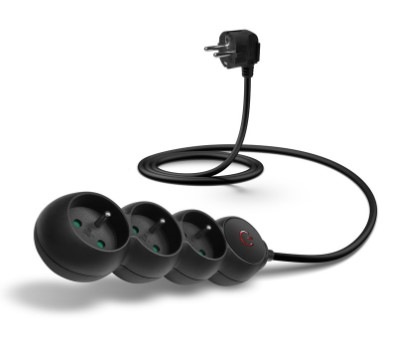 Kabel prodlužovací Connect IT 230 V, 3 zásuvky, s vypínačem, 1,5m černý