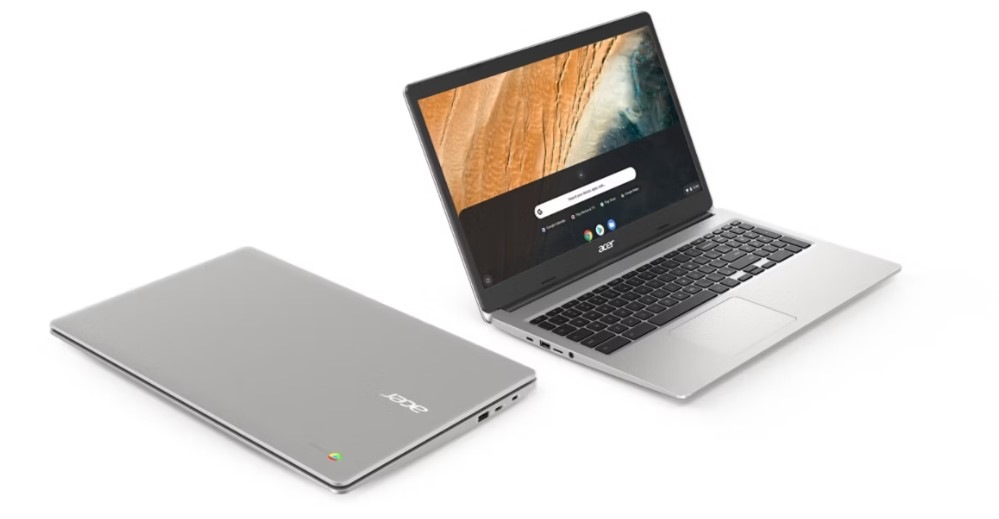 Otevřený a zavřený notebook Acer Chromebook 315
