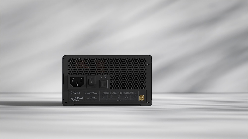 Zdroj FRACTAL DESIGN Ion 3 750W 80Plus Gold černý Režim Zero RPM a variabilní otáčky ventilátoru umožňují tichý provoz