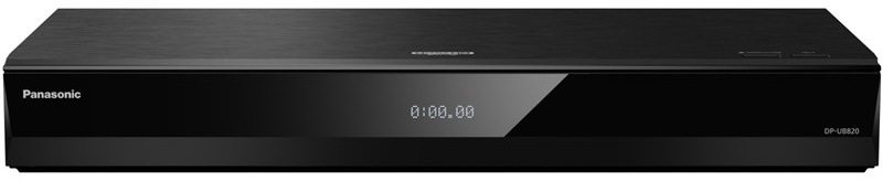 Blu-ray přehrávač Panasonic DP-UB820AG-K v černém provedení z předního pohledu