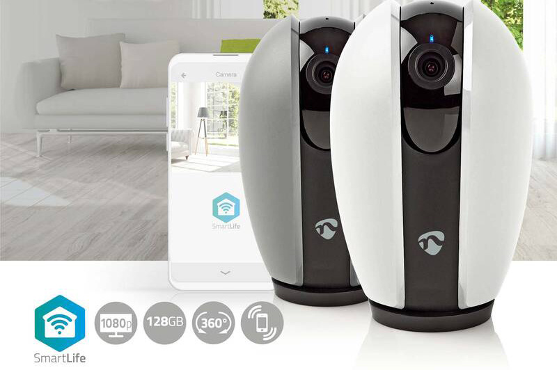 IP kamera Nedis SmartLife Wi-Fi, Full HD 1080p šedá/bílá