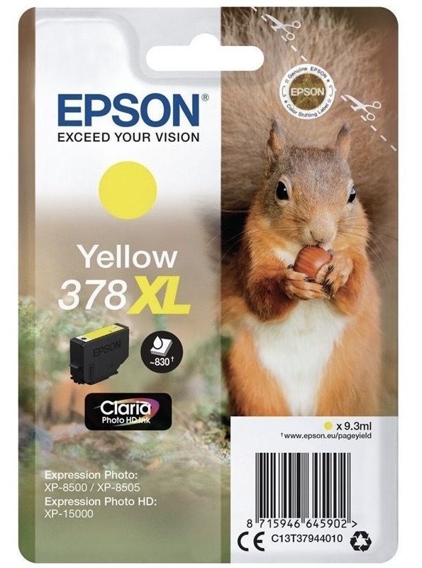 Inkoustová náplň Epson 378 XL, 830 stran žlutá