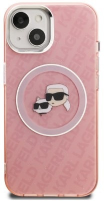 Kryt na mobil Karl Lagerfeld IML K&CH Heads Repeated Logo MagSafe na Apple iPhone 15 růžový Kryt na mobil Karl Lagerfeld IML K&CH Heads Repeated Logo MagSafe na Apple iPhone 15 růžový