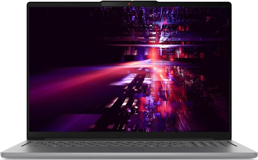 Notebook Lenovo IdeaPad Slim 5 16IMH10 šedý Notebook Lenovo s otevřeným displejem při pohledu zepředu