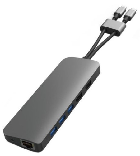 USB Hub HyperDrive VIPER 10 ve 2 USB-C Hub šedý