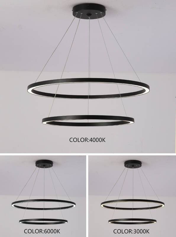 Závěsné svítidlo IMMAX NEO FINO SMART 2 kruhy, 60+80cm, 93W, Zigbee 3.0, TUYA - černé