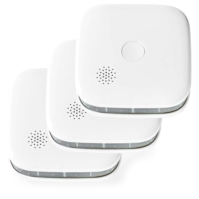 Detektor kouře Nedis SmartLife Wi-Fi, 3ks bílý
