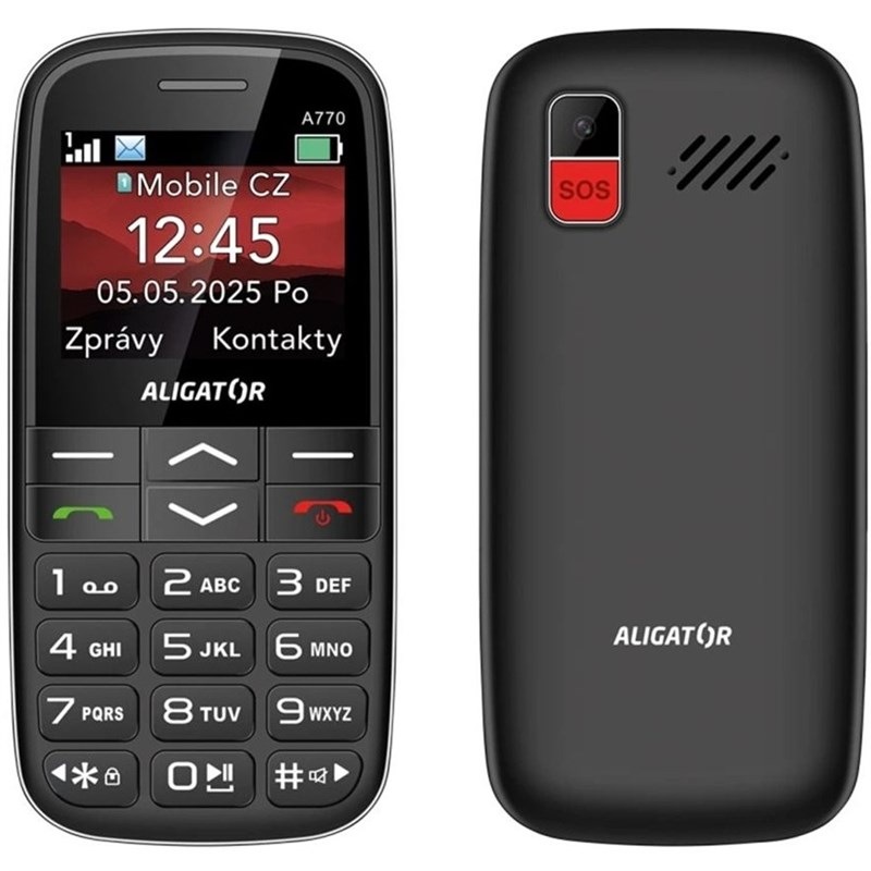 Mobilní telefon Aligator A770 Senior černý