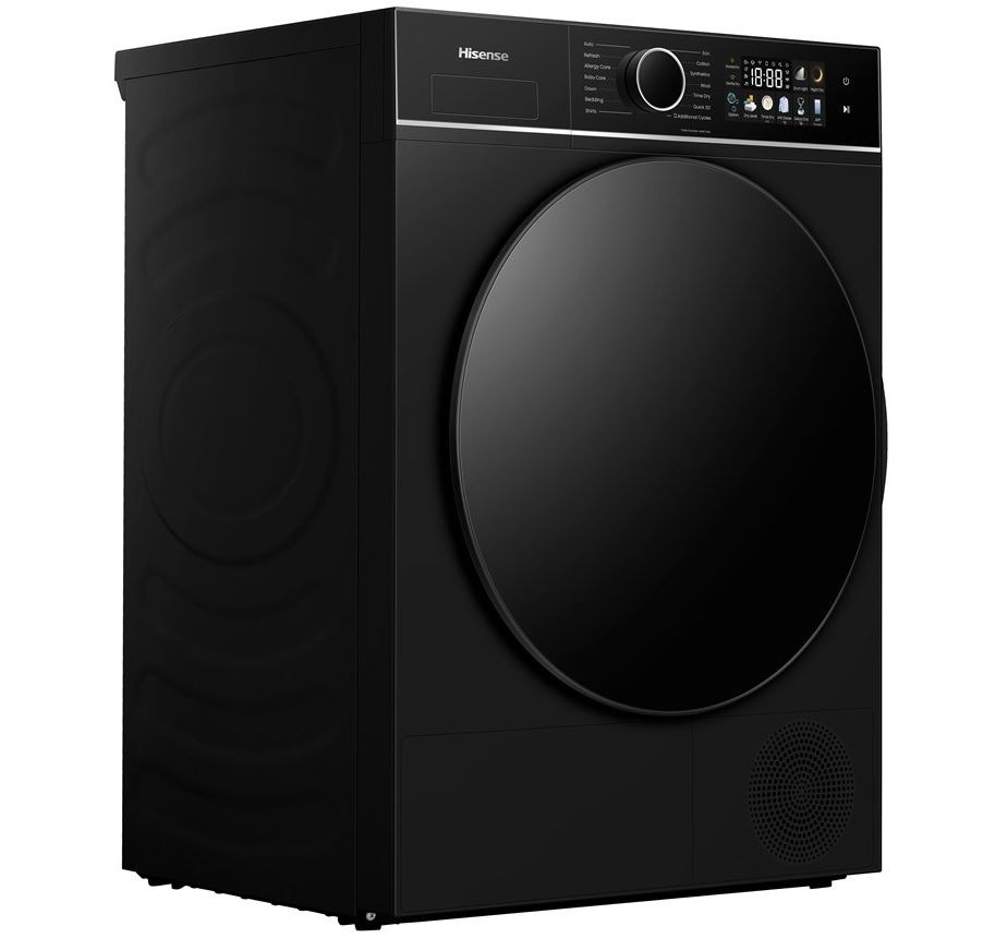 Sušička prádla Hisense DH3I802BBCD černá Sušička prádla Hisense DH3I802BBCD boční pohled