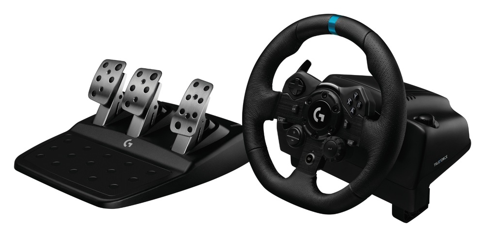 Volant Logitech G923 Racing Wheel and Pedals s třípedálovou jednotkou v černém provedení