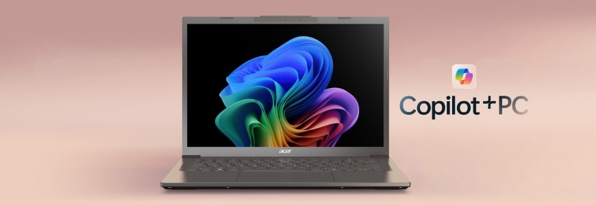 Ilustrace notebooku Acer Aspire 14 AI s podporou Copilot+ PC