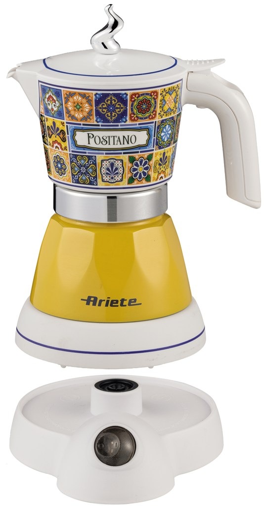 Moka konvice Ariete Positano ART 1358/PO žlutý Otočná základna konvice Moka.