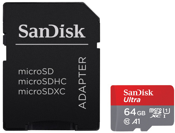 Paměťová karta SANDISK Micro SDXC Ultra Android 64GB UHS-I U1 (100R/10W) + adapter černá