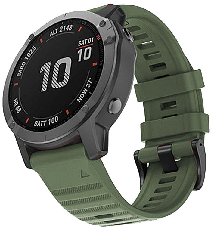 Řemínek RhinoTech pro Garmin QuickFit silikonový outdoor 26mm zelený