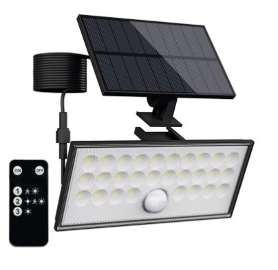 Reflektor Top Light Heleon, solární, PIR, dálkové ovládání, 8W, 4000K, 3 fukční režimy černé