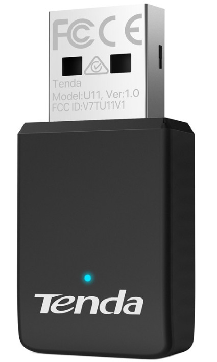 Bezdrátový Wi-Fi 6 USB adaptér Tenda U11, černá barva