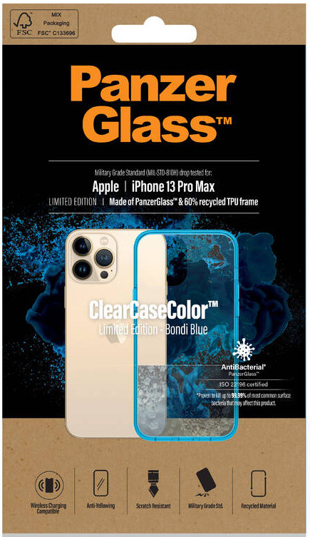 Kryt na mobil PanzerGlass ClearCaseColor na Apple iPhone 13 Pro Max modrý/průhledný