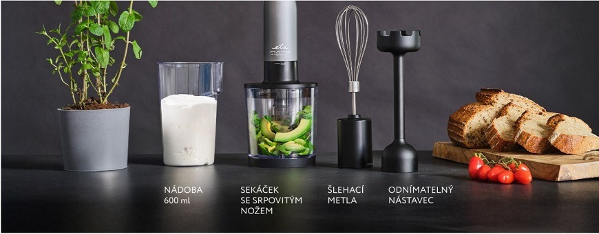Tyčový mixér ETA Mano, příslušenství a nástavce