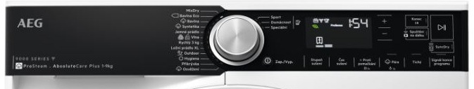 Ovládací panel sušičky AEG TR959M6SC řady 9000 AbsoluteCare Plus