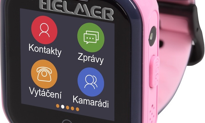 Chytré hodinky Helmer LK709 růžové Helmer LK709 dětské s GPS lokátorem, růžová