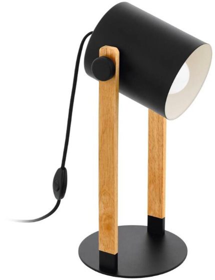 Stolní lampička Eglo Hornwood černá/dřevo