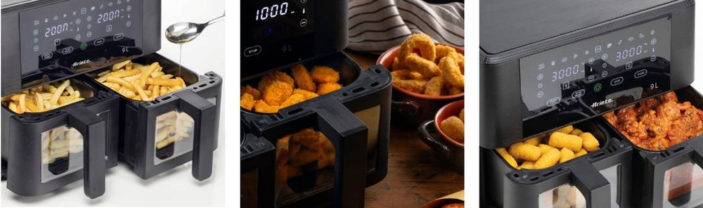 Fritéza horkovzdušná Ariete Air Fryer 4631 Double, 9 l černá