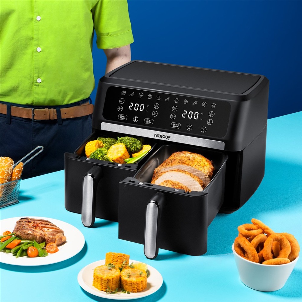 Fritéza horkovzdušná Niceboy AirFryer DUO černá Fritéza horkovzdušná Niceboy AirFryer DUO černá