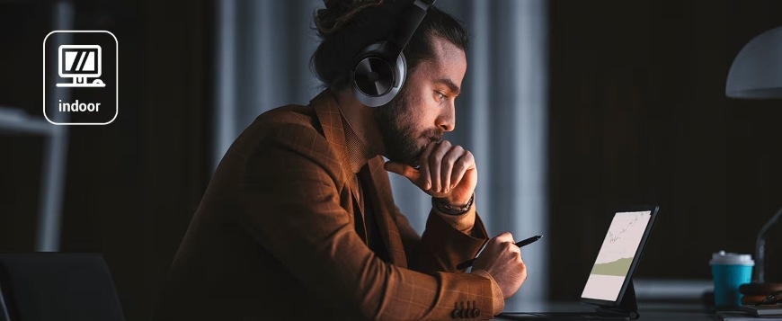 Sluchátka OneOdio Focus A10, hybridní ANC černá OneOdio Focus A10, černá