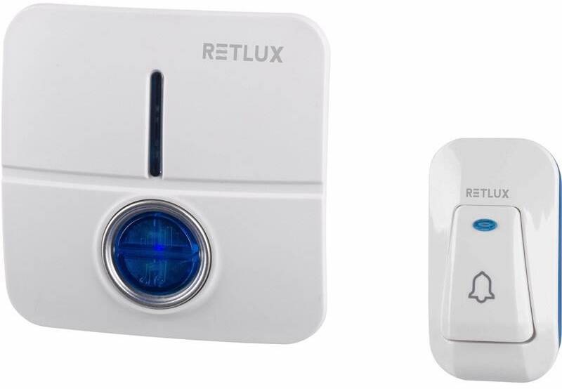 Zvonek bezdrátový RETLUX RDB 105, do sítě 230V + bateriové tlačítko bílý