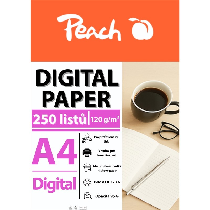 Papíry do tiskárny Peach Digital A4 120g - 250 listů
