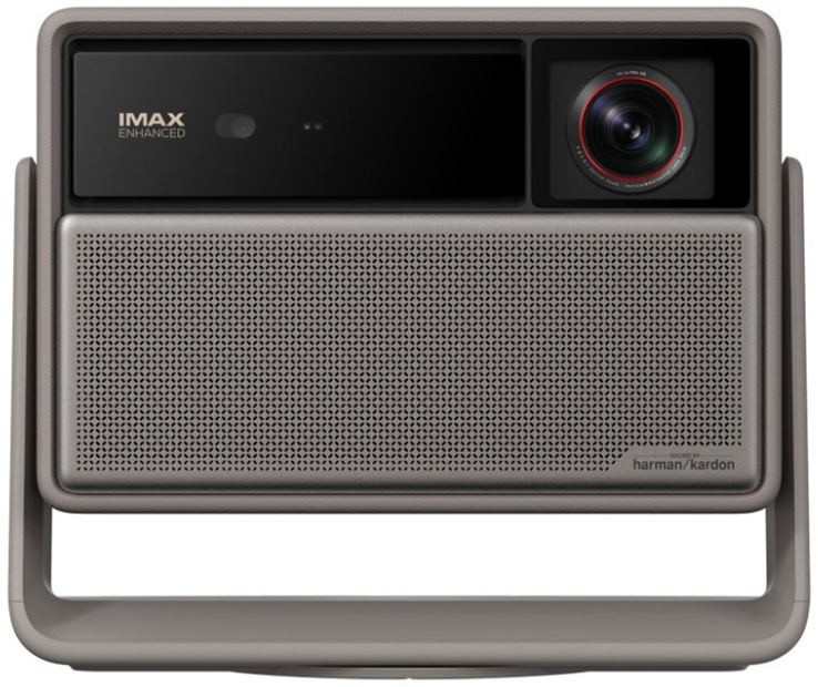 Šedý projektor XGIMI Horizon 20 Max s 4K laserovou projekcí a reproduktory Harman Kardon