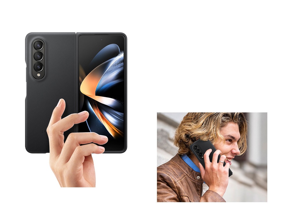 Kryt na mobil Samsung Galaxy Z Fold4 Leather šedý