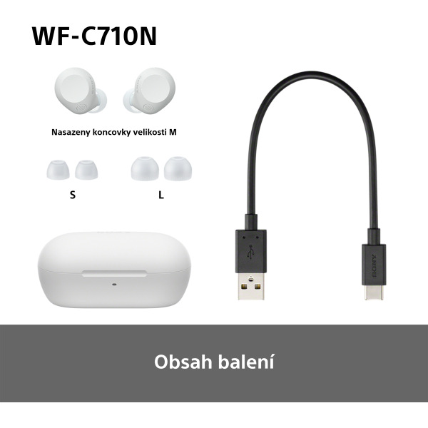 Sluchátka Sony WF-C710N Noise Cancelling - bílá
