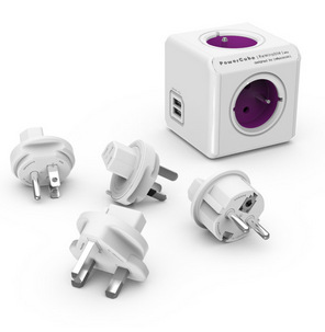 Cestovní adaptér Powercube ReWirable USB + Travel Plugs fialový