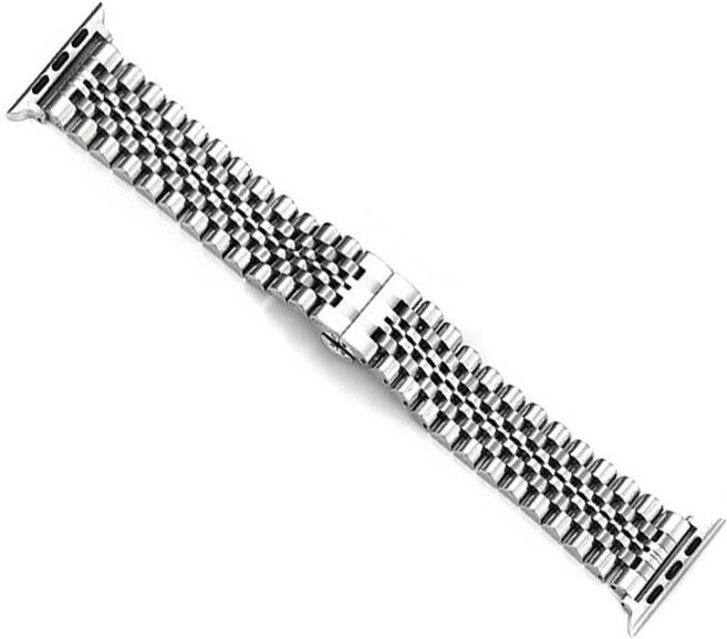 Řemínek COTECi Excellence ocelový na Apple Watch 42/44/45/49 mm stříbrný