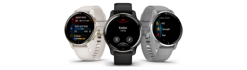 Chytré hodinky Garmin Venu 2 Plus - Slate/ Brown Leather Band